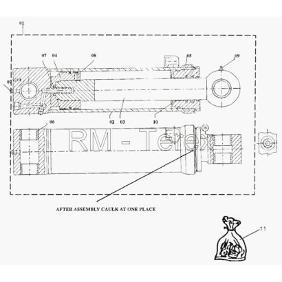 Запчасти для TLB-815. Оборудование рабочее. ЦИЛИНДР СТРЕЛЫ